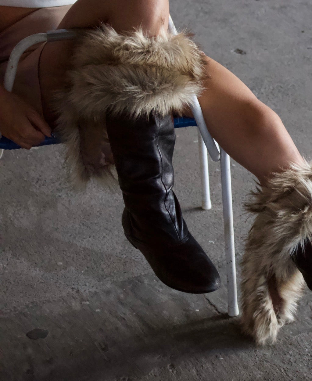 Faux Fur Kilt Socks