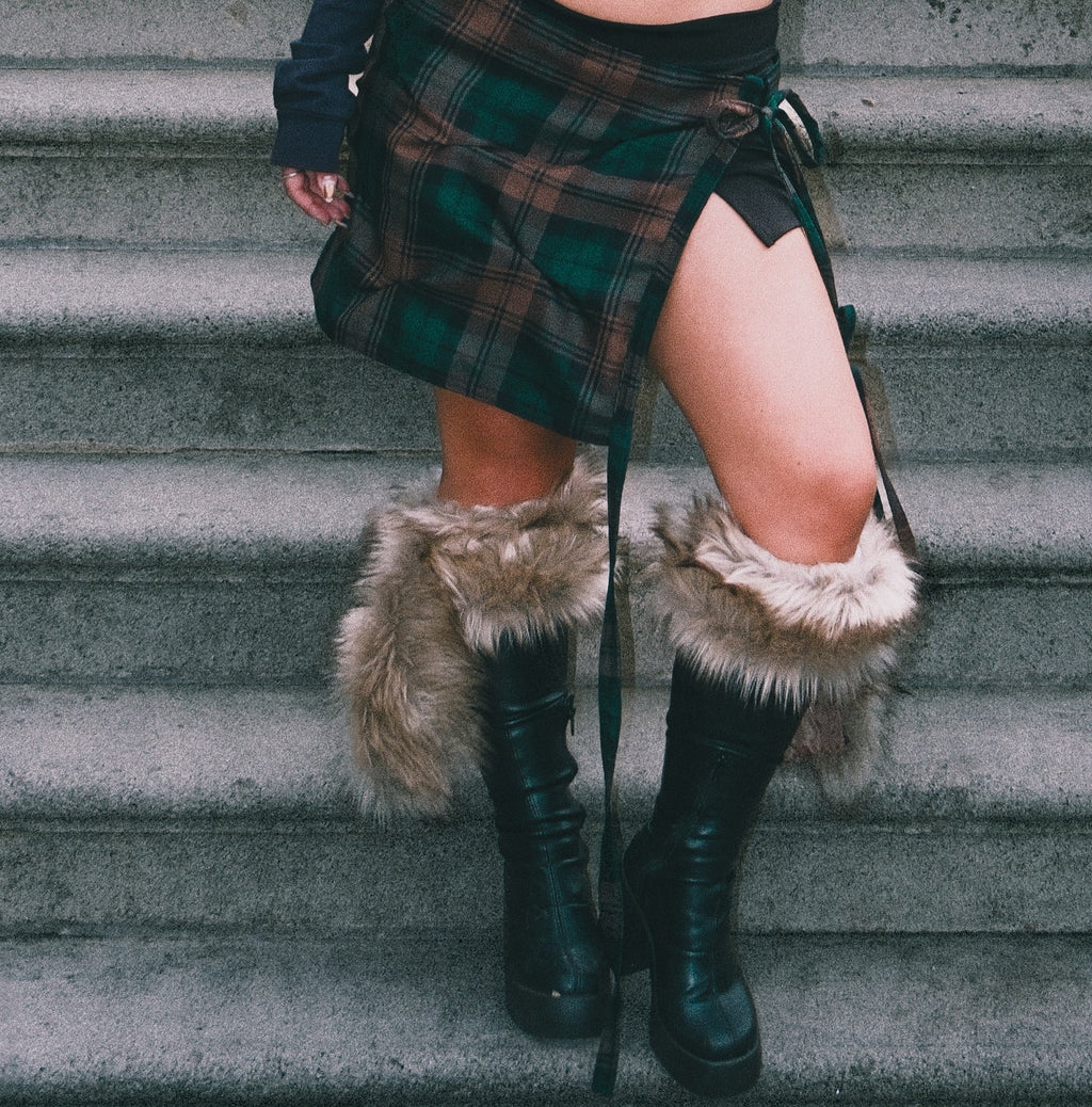 Faux Fur Kilt Socks